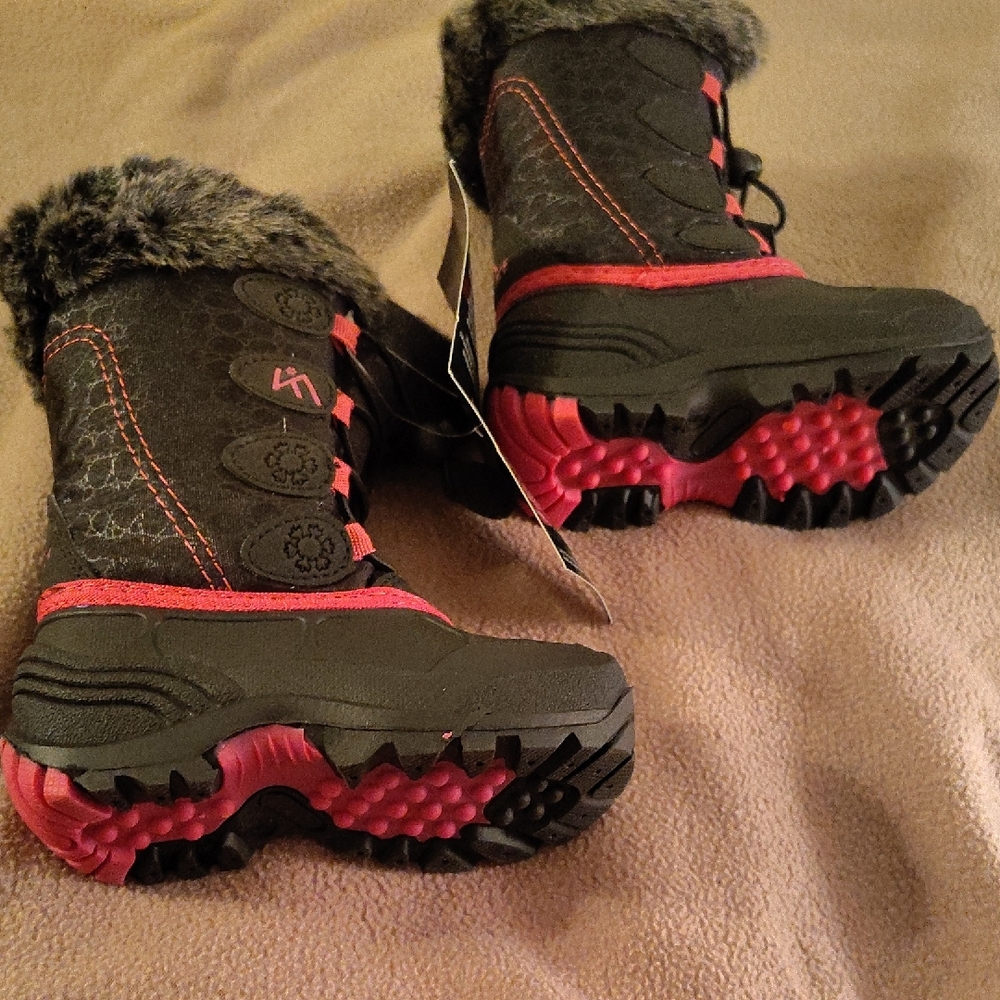 Kids Winter Boots with Faux Fur Trim